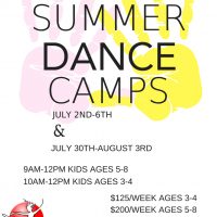 Summer Dance Camps ages 3-4 and 5-8
